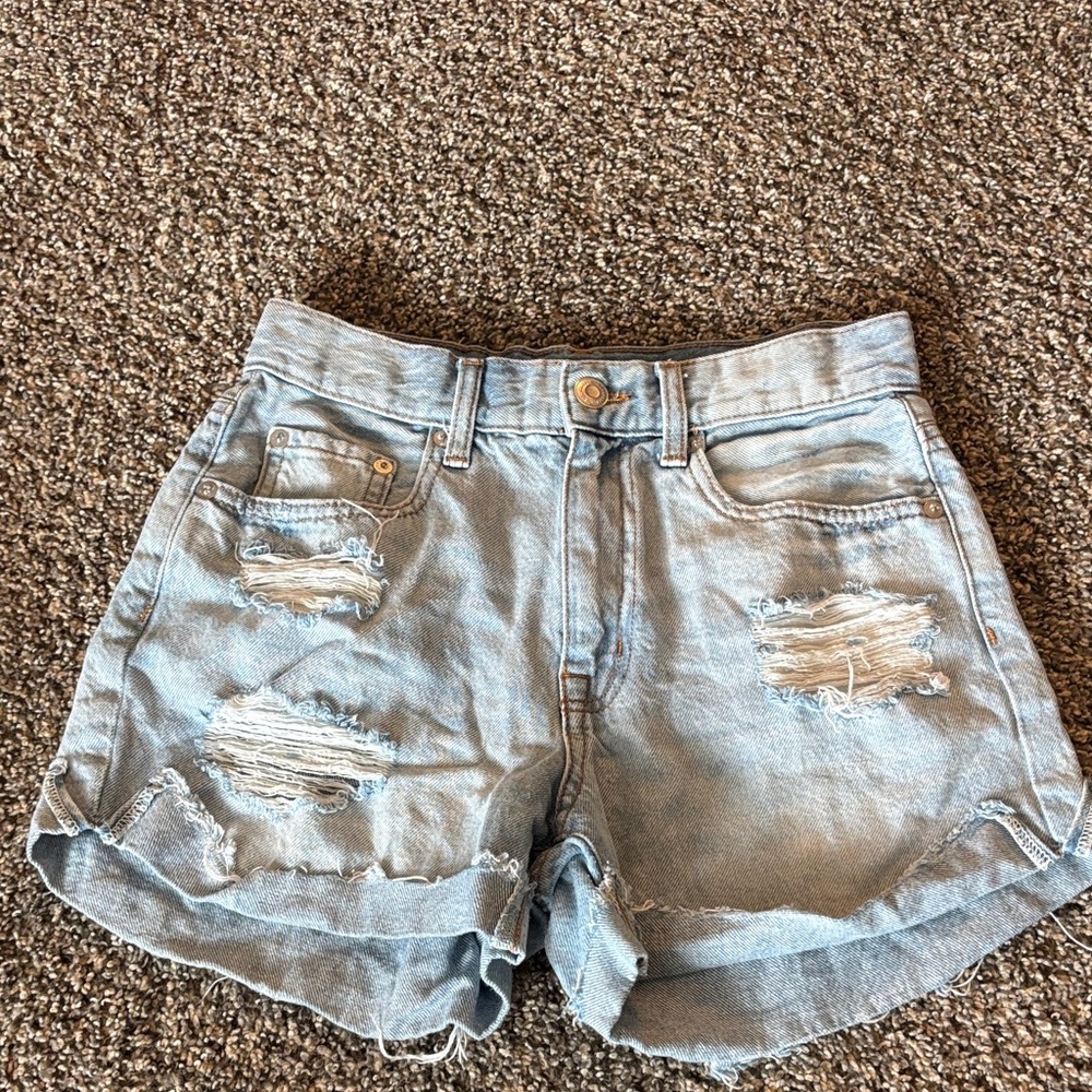 Aeropostale Light Blue Distressed Jean Shorts